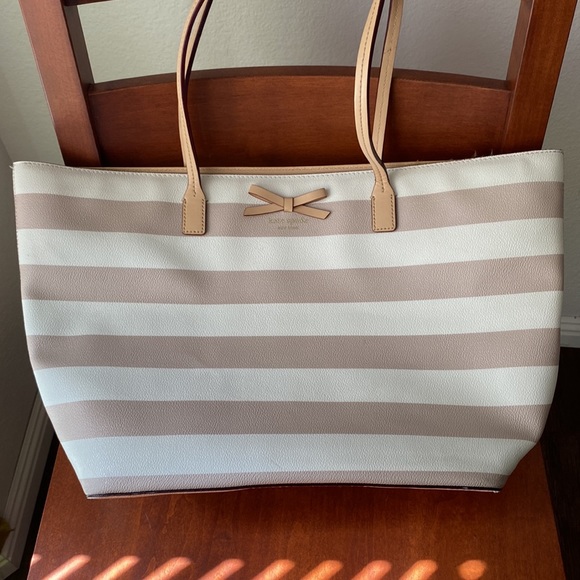 Kate Spade Tan Stripped Everyday Tote - Picture 2 of 10